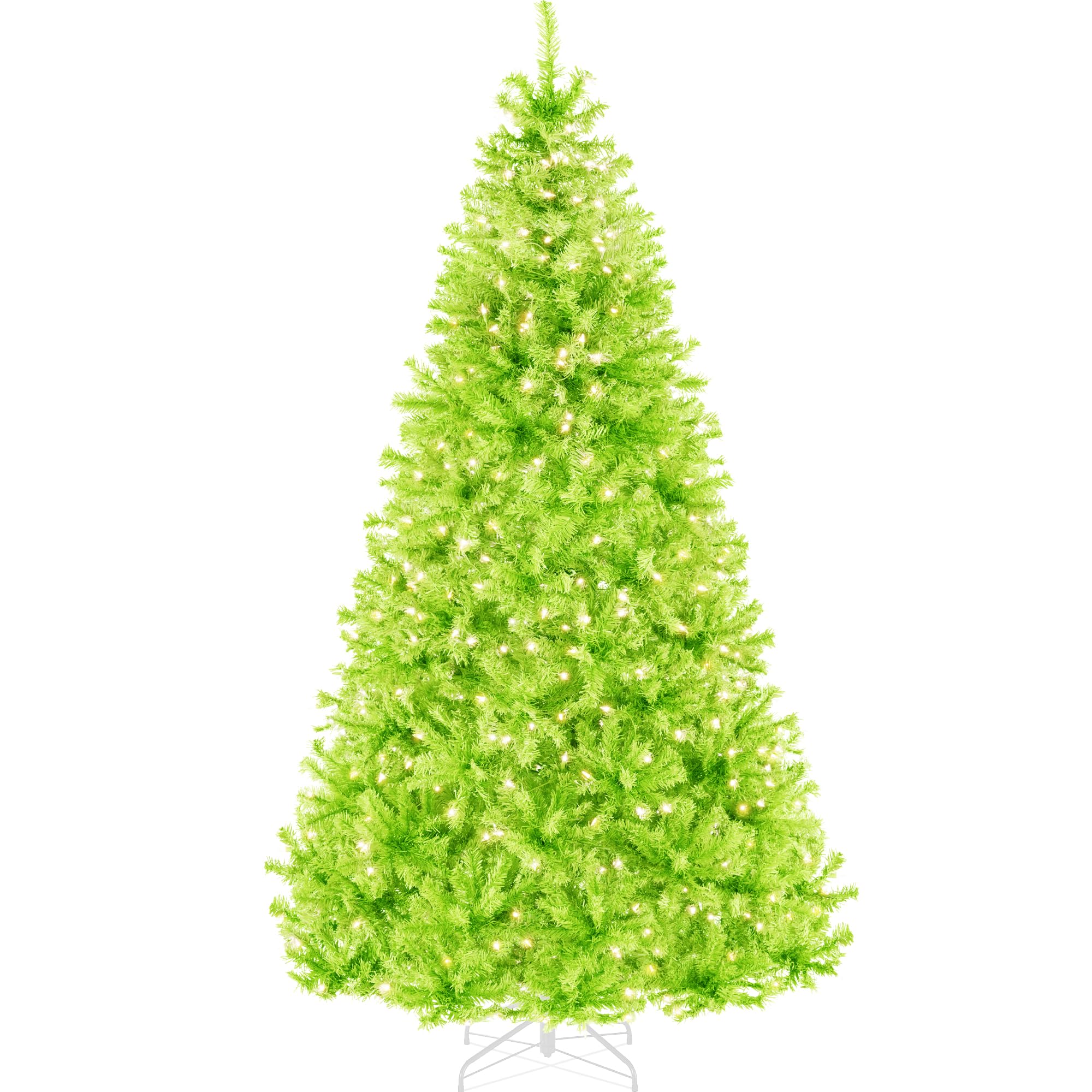 Best Choice Products 6ft Pre-Lit Baby Blue Christmas Tree, Full Artificial Holiday Decoration w/ 947 Branch Tips, 250 Lights, Foldable Base